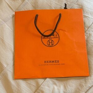 Authentic Hermes Orange Shopping Bag